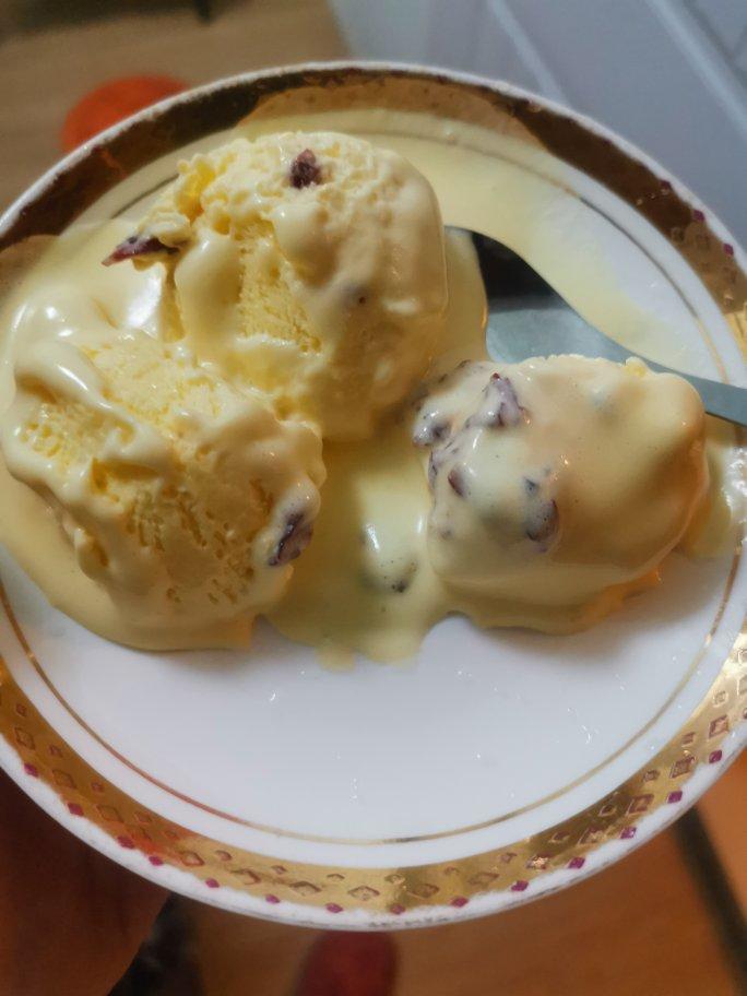 啵唧小魔仙做的朗姆黑加仑冰淇淋rumraisinicecream