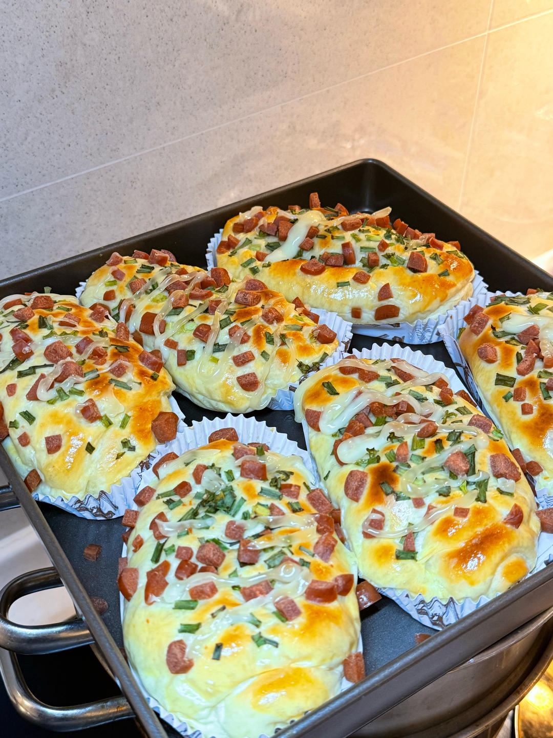 香葱火腿肉松面包