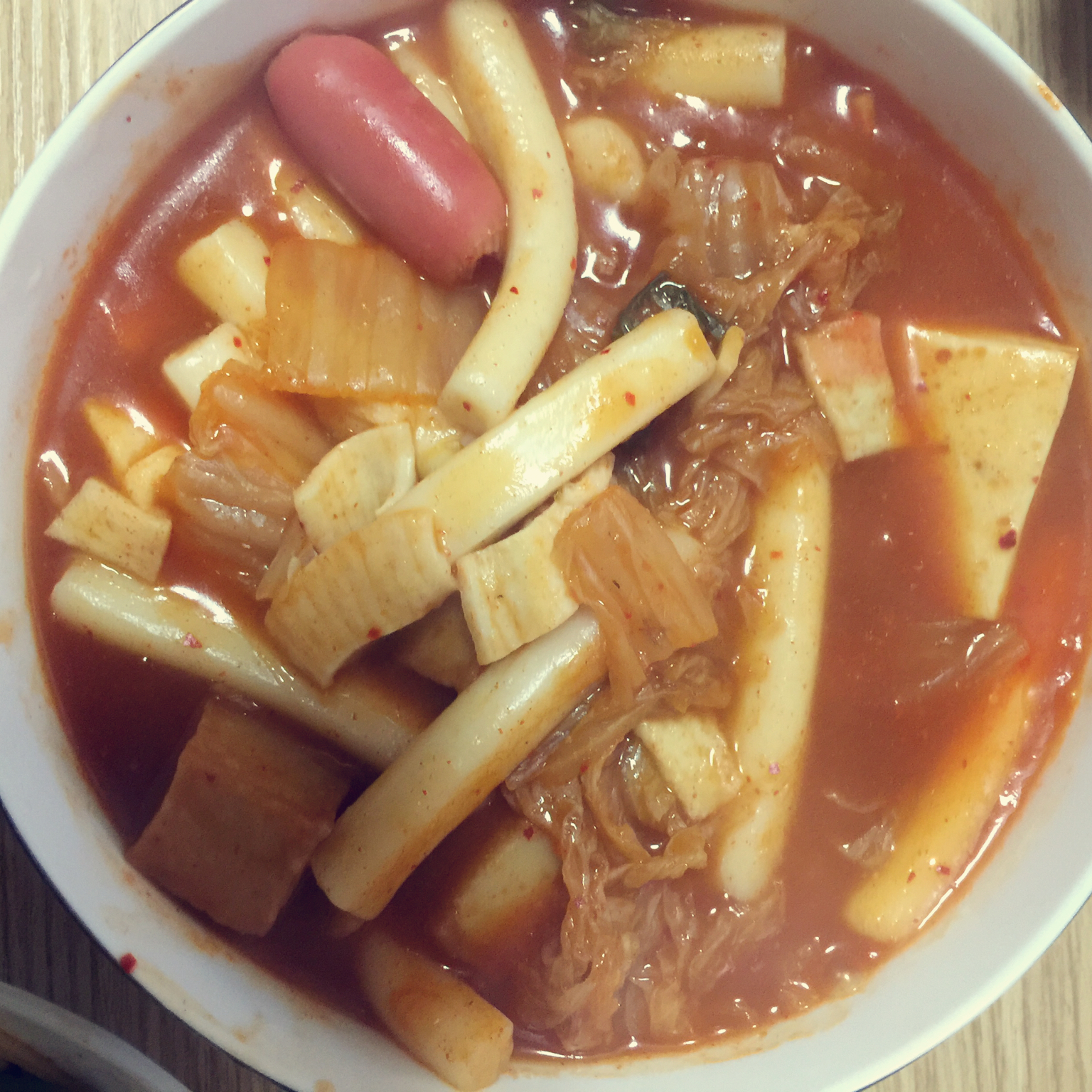 口味超级赞辣白菜炒年糕（五分钟快速无油版）