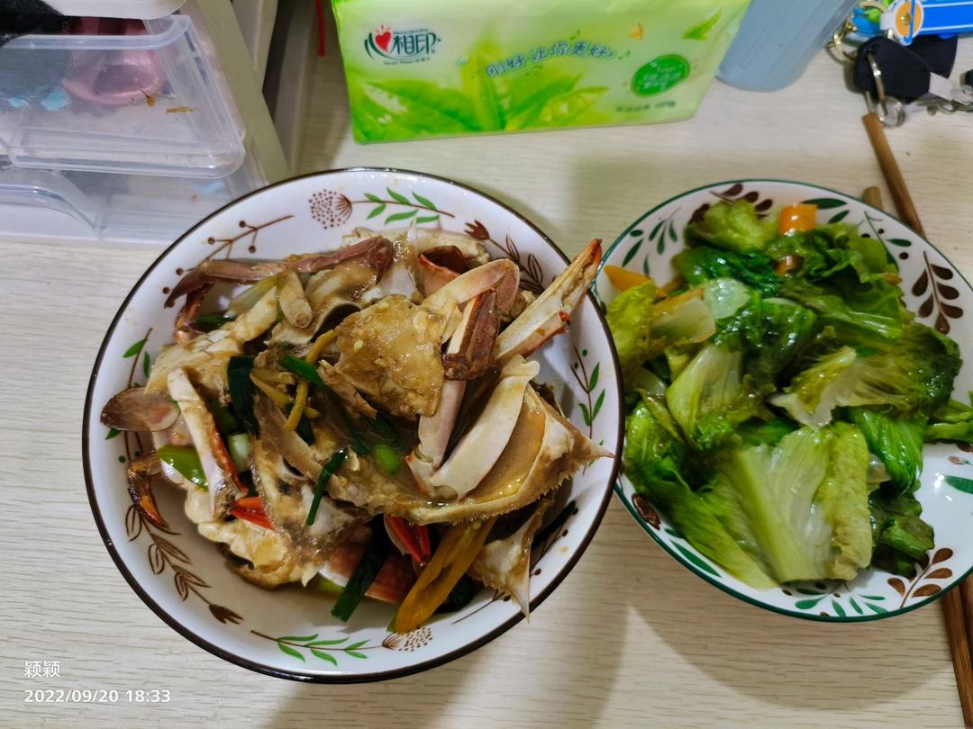 葱姜炒梭子蟹（very easy）