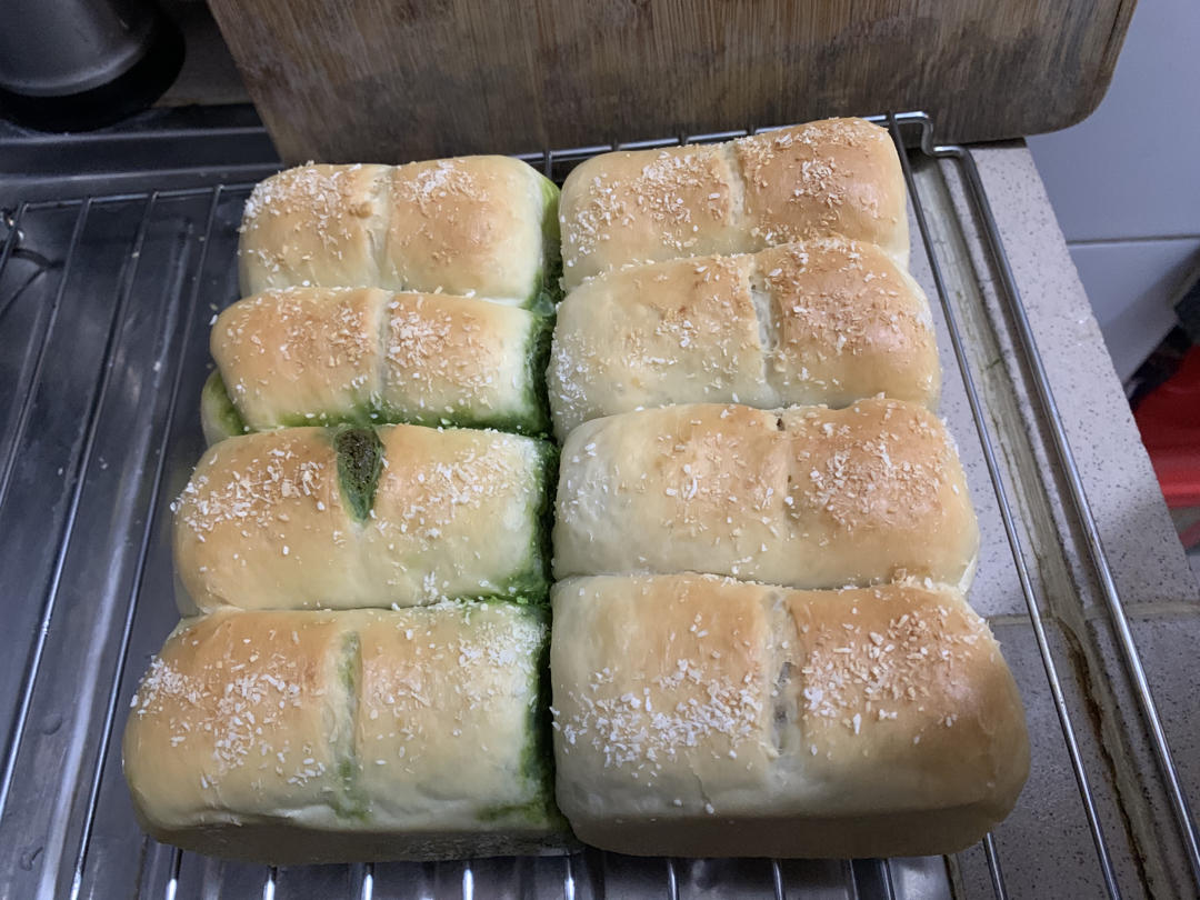 抹茶奶酥小金砖（70%中种吐司）