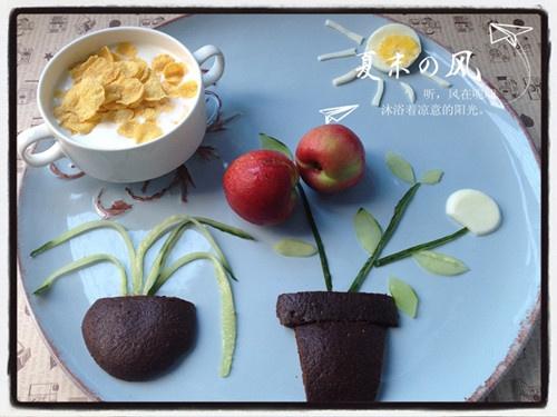 茶茶的创意早餐—盆栽的做法