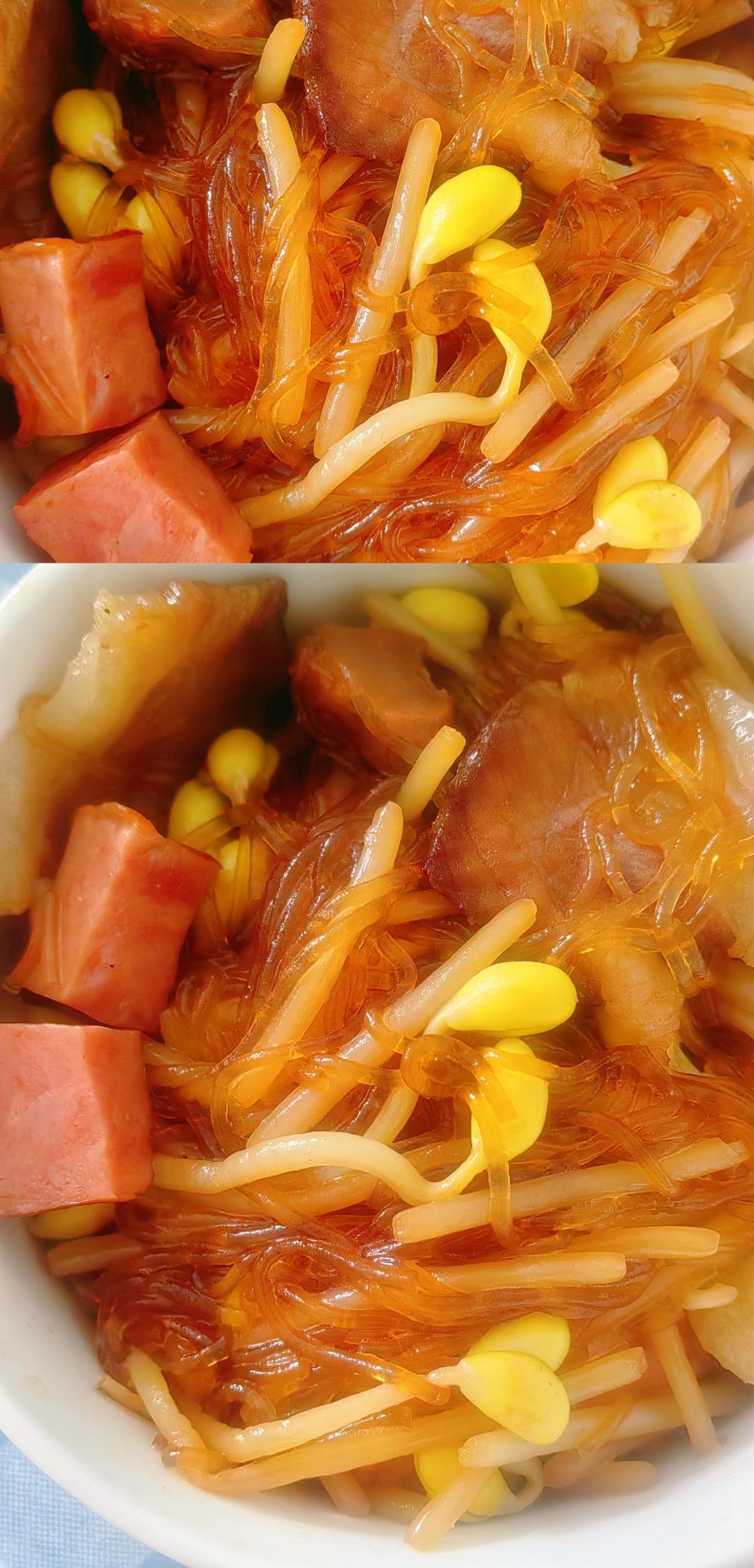 粉丝爱好者的福音，豆芽粉丝炖肉～～的做法