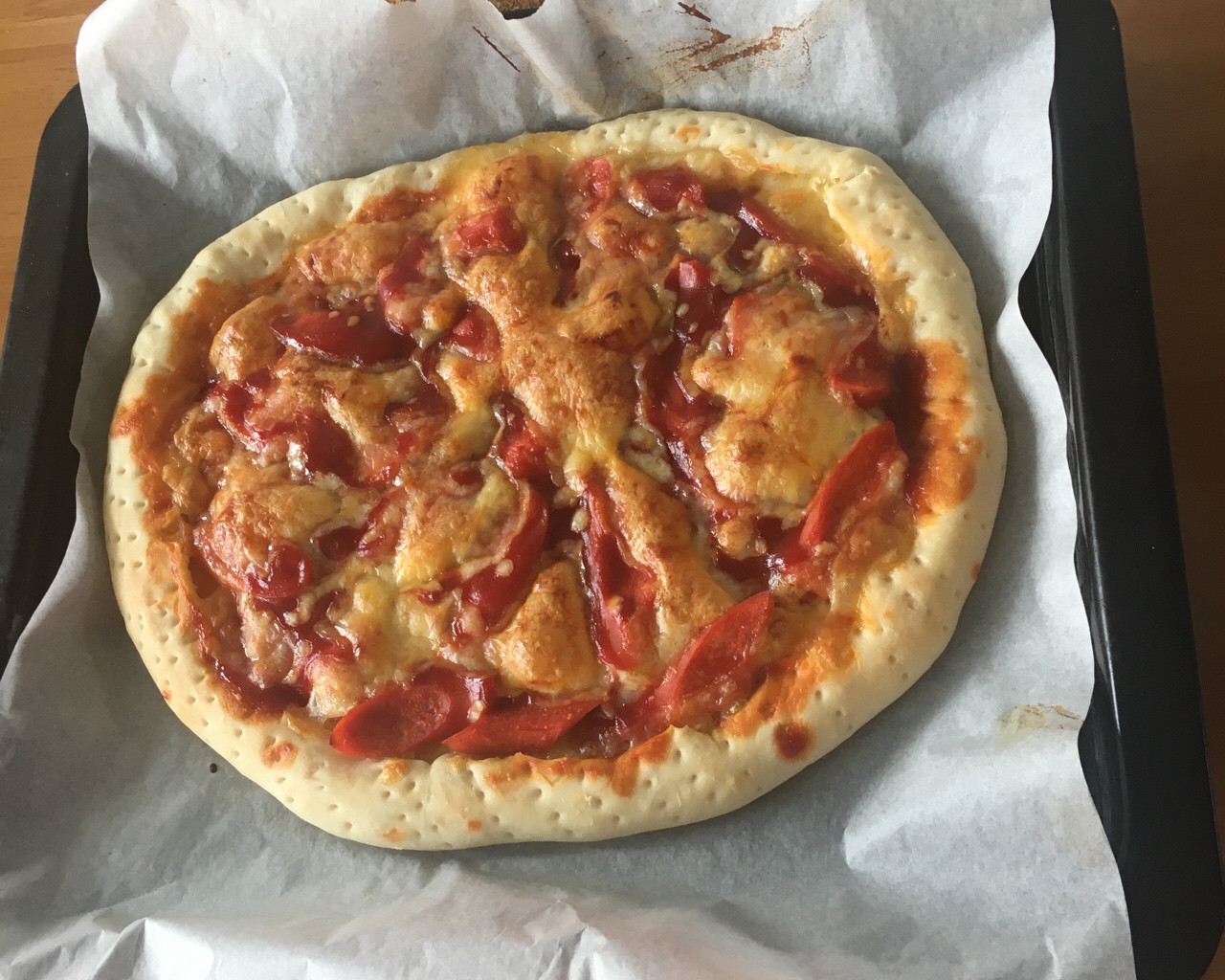 火腿肠披萨的做法 步骤11