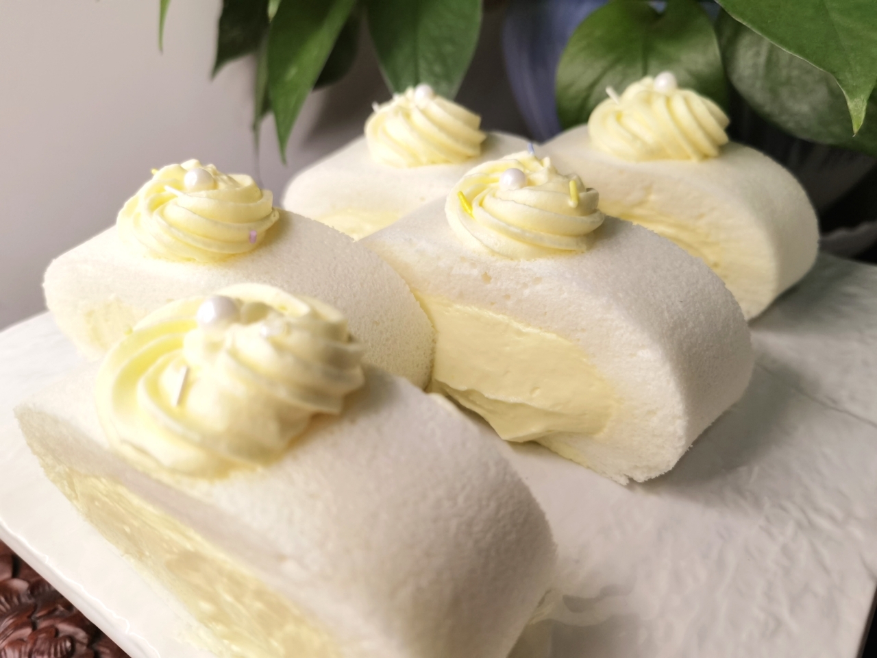 柠檬冰淇淋夹心天使蛋糕卷❗️清新柔滑❗️超好吃