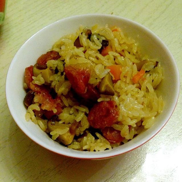 电饭锅版香菇腊肠饭