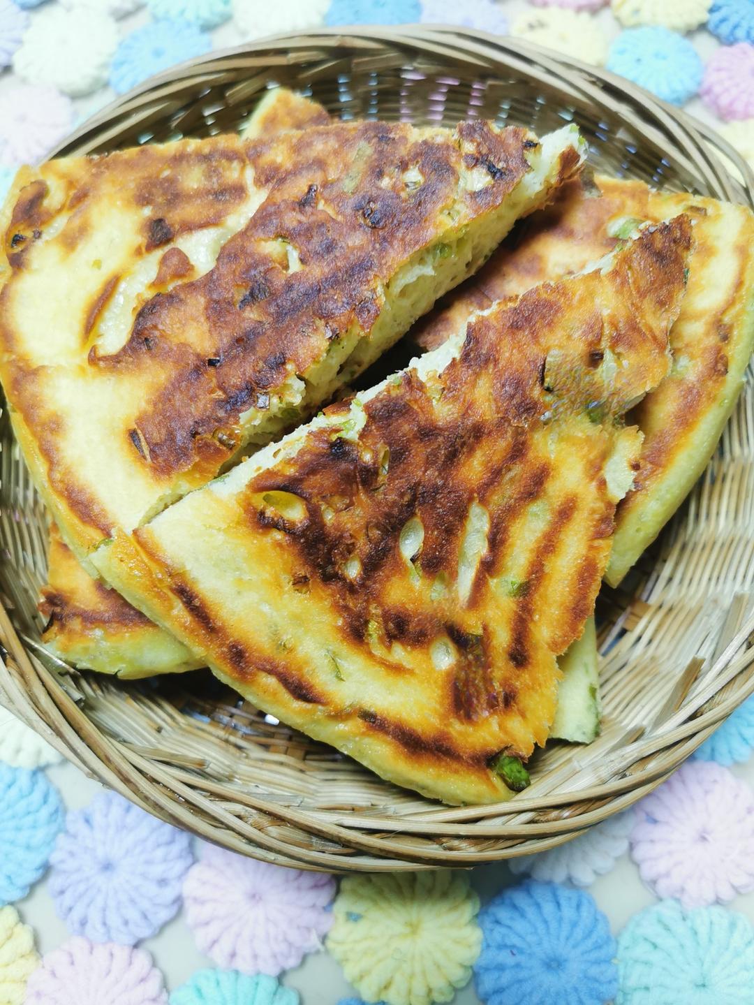 手不沾面做发面大饼