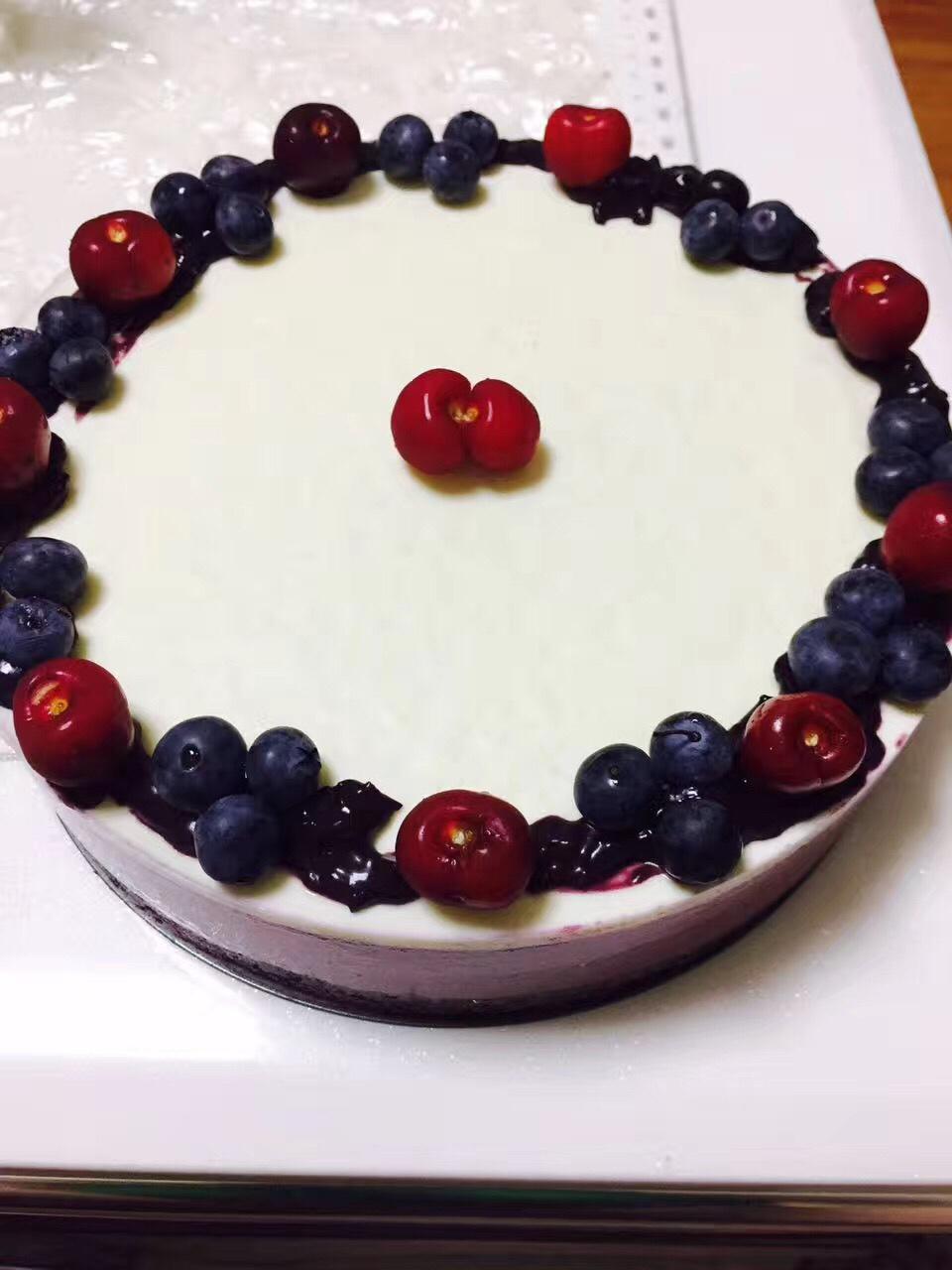 渐变蓝莓冻芝士蛋糕（免烤）