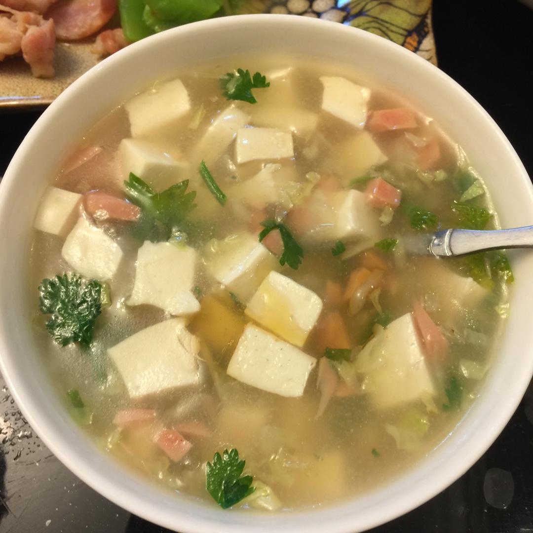 青菜火腿豆腐羹