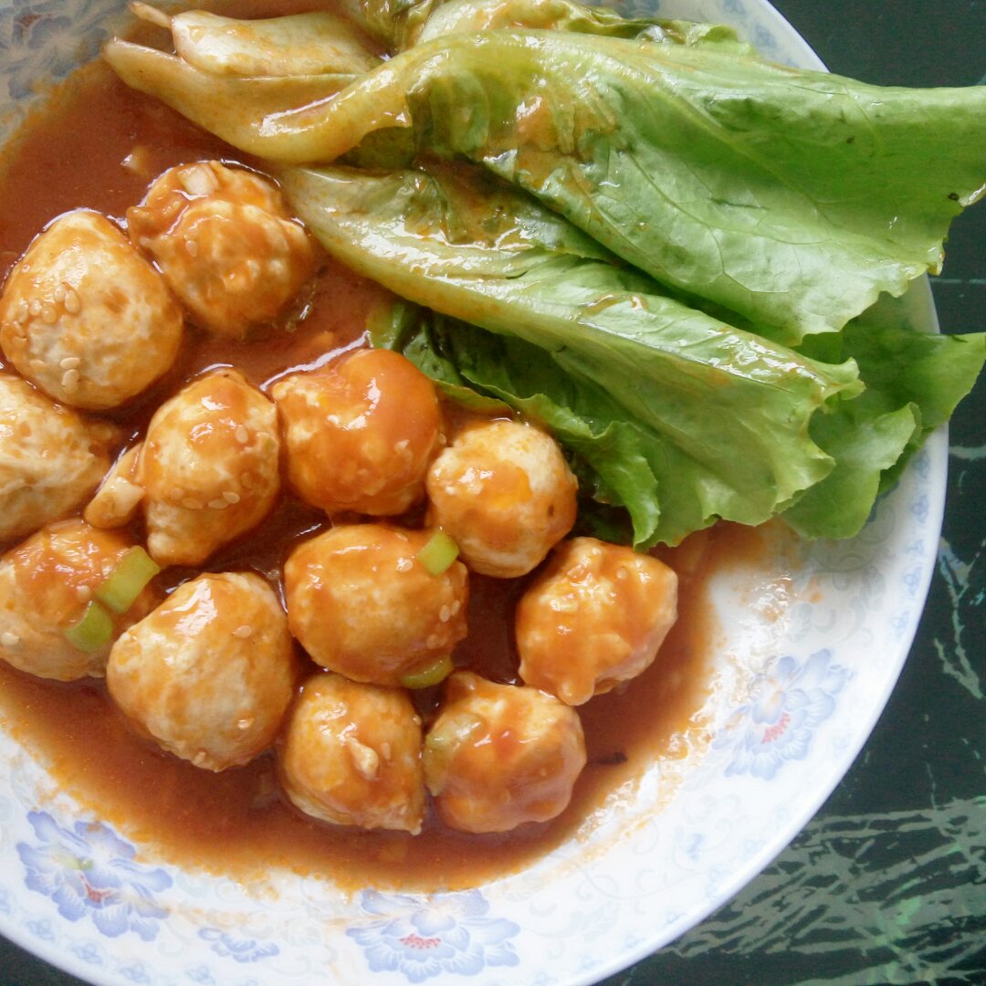 酸酸甜甜【茄汁鸡肉丸】