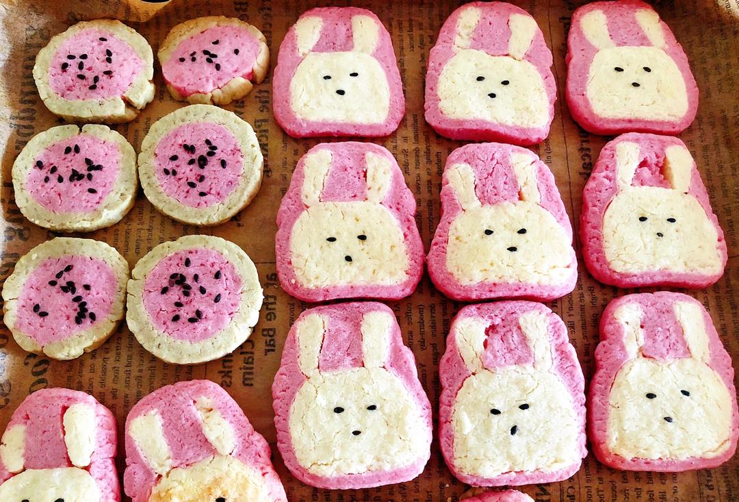 抹茶兔兔曲奇（比熊猫简单！超详细实物图+超良心手绘图）