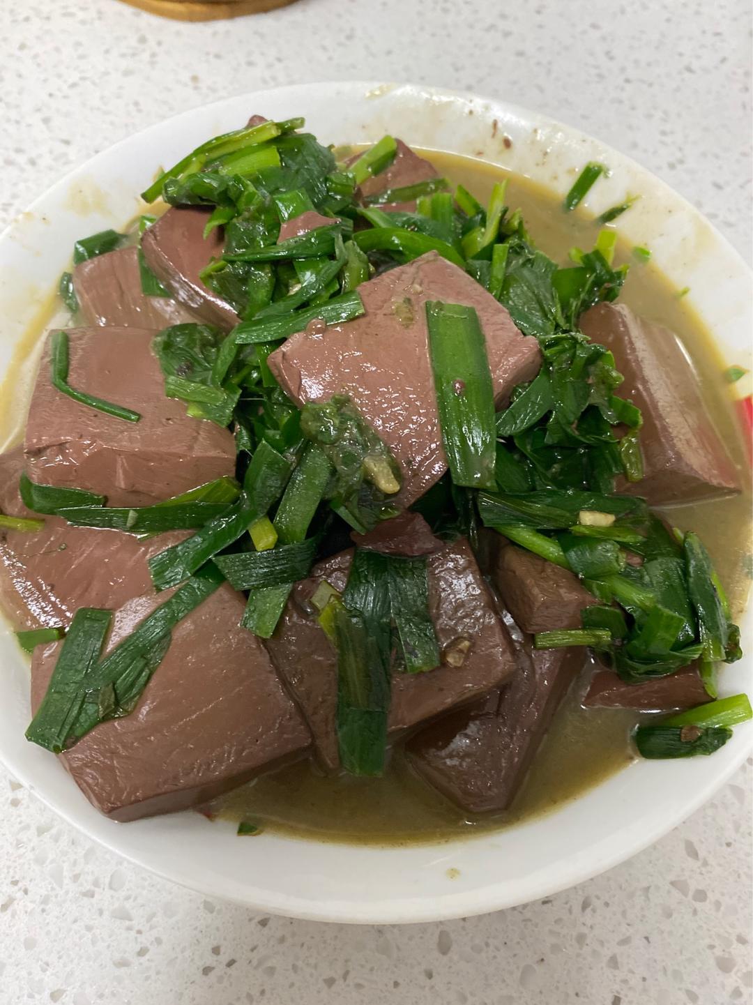 tiger 妈咪家常菜之韭菜烧鸭血