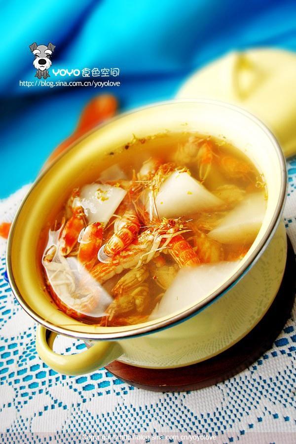桂花萝卜虾汤的做法