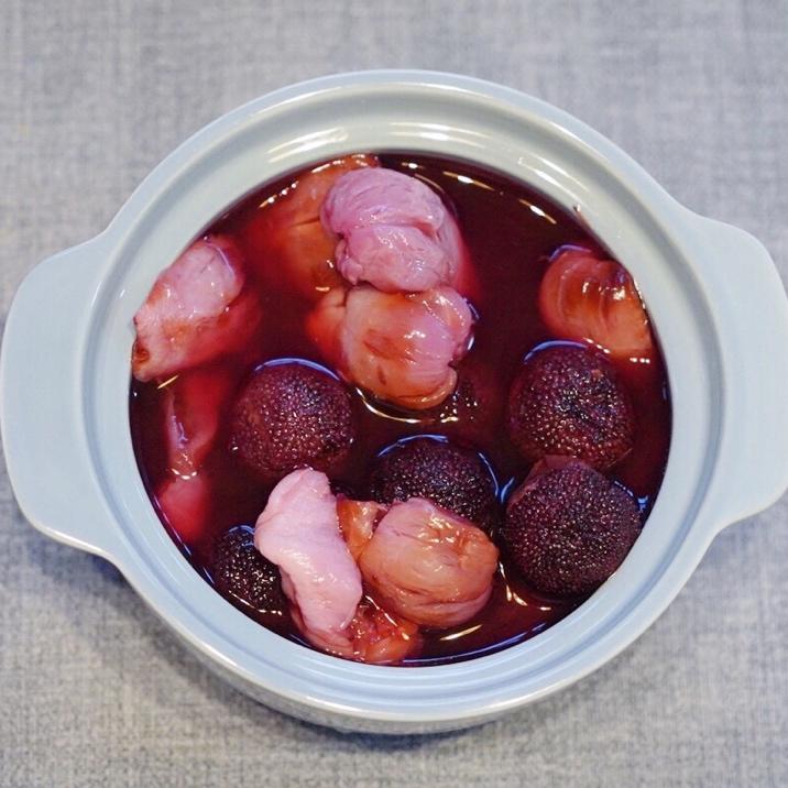 花菇_做的糖水荔枝杨梅饮