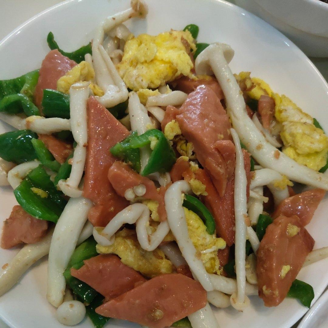 白玉菇炒火腿