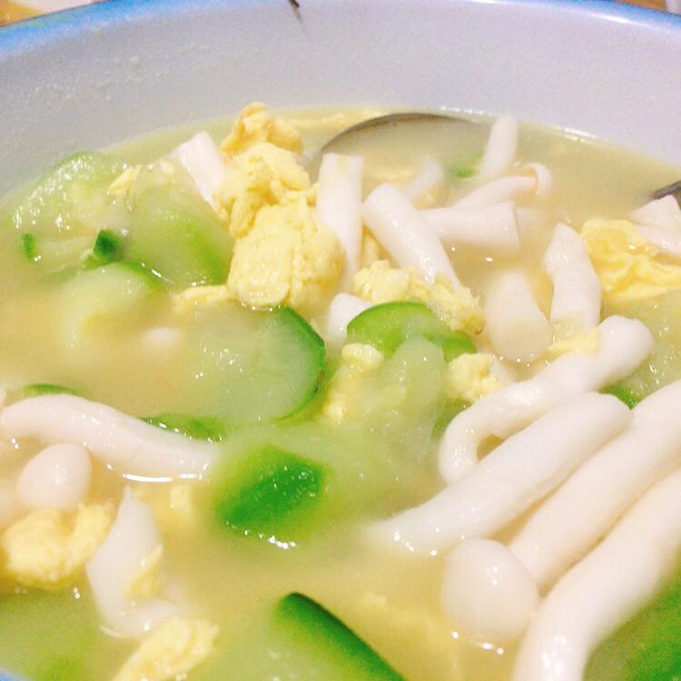 丝瓜鸡蛋烩白玉菇