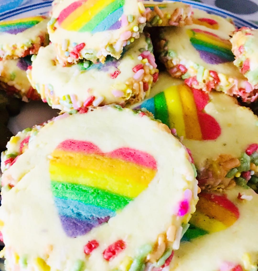 绝对惊呆所有人的彩虹心曲奇（26张超详细图步骤绝对良心）