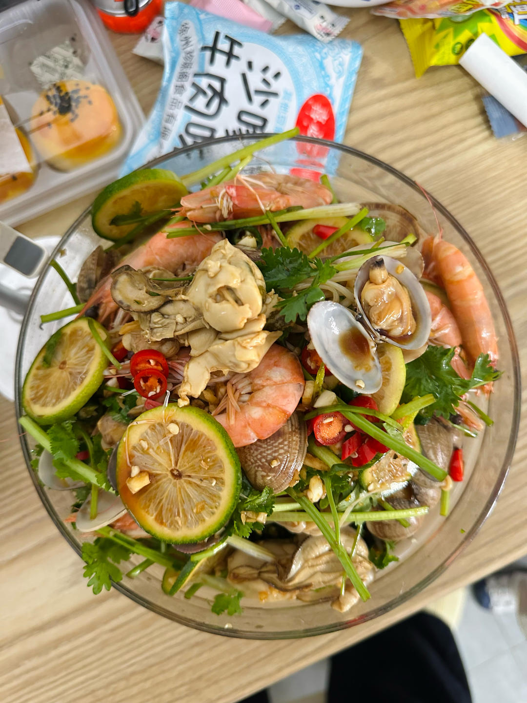 超简单的捞汁虾蛤