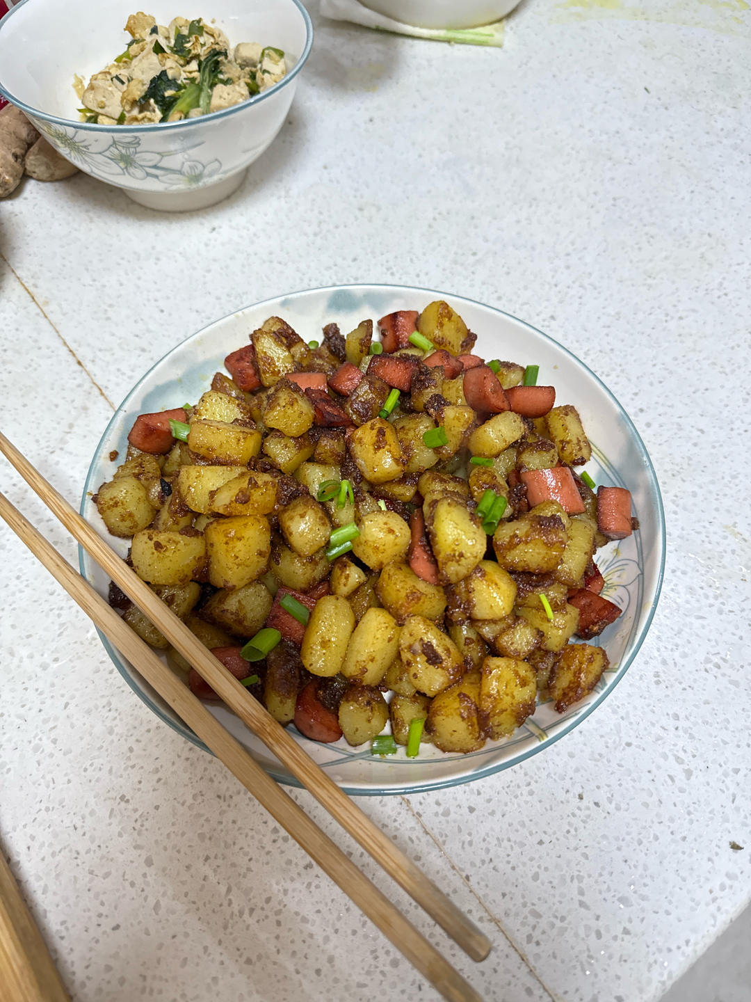 孜然火腿土豆丁