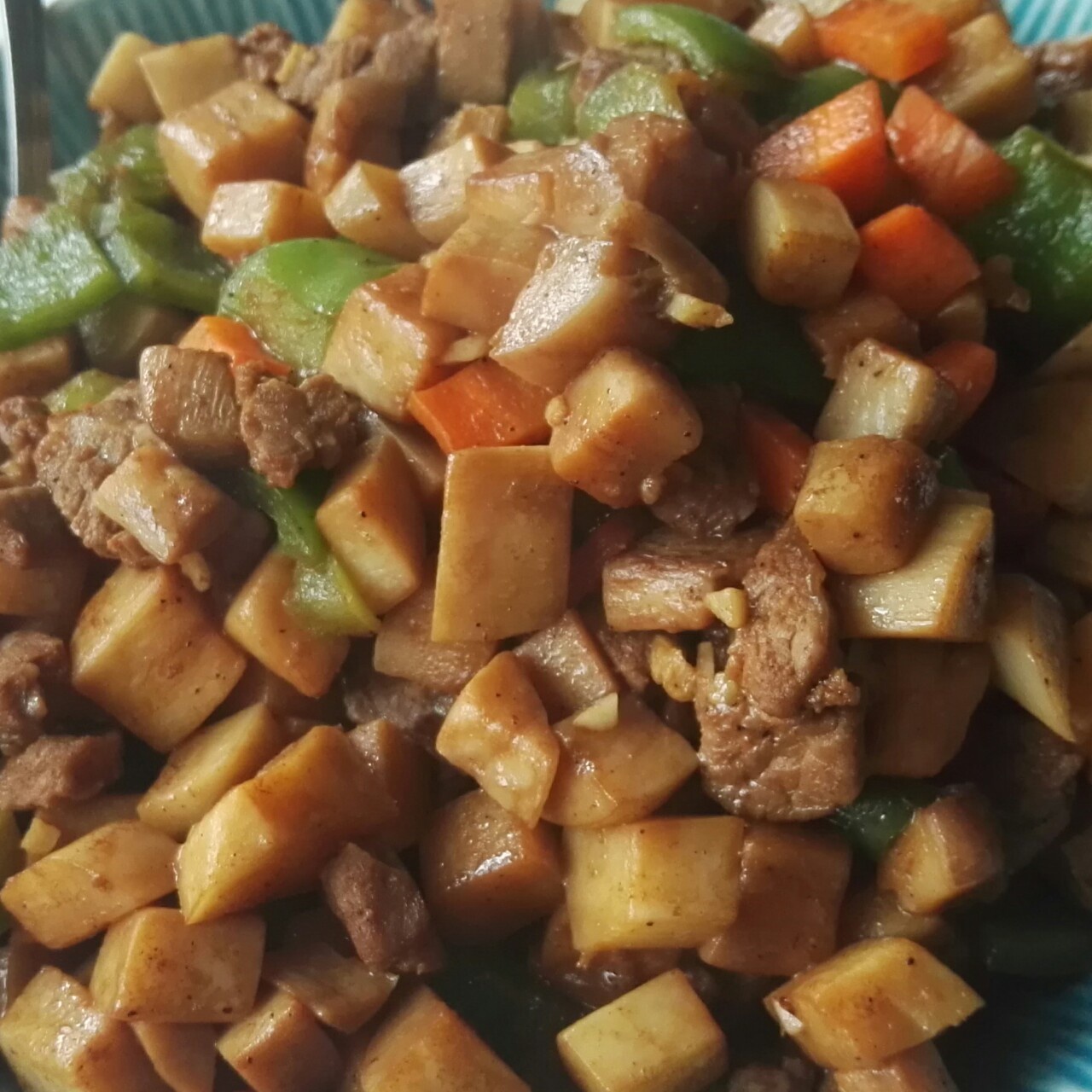 黑椒杏鲍菇牛肉粒