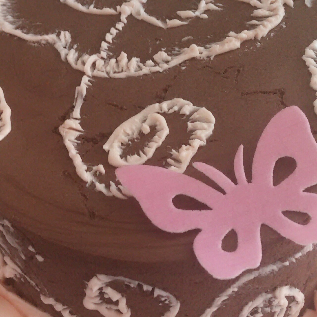 巧克力慕斯玫瑰绣花蛋糕