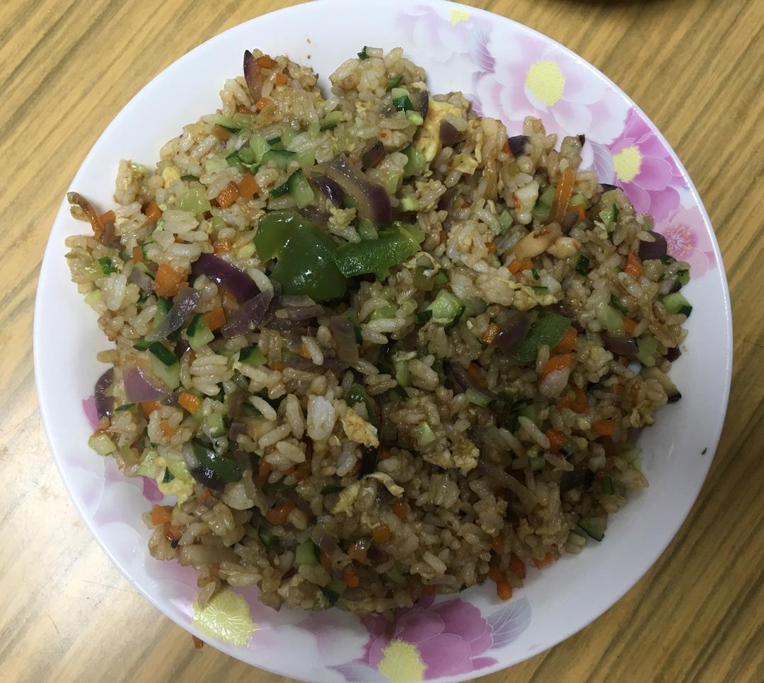 无油低卡糙米炒饭