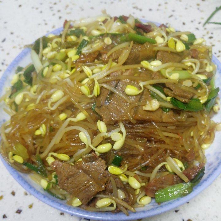 黄豆芽炒粉条