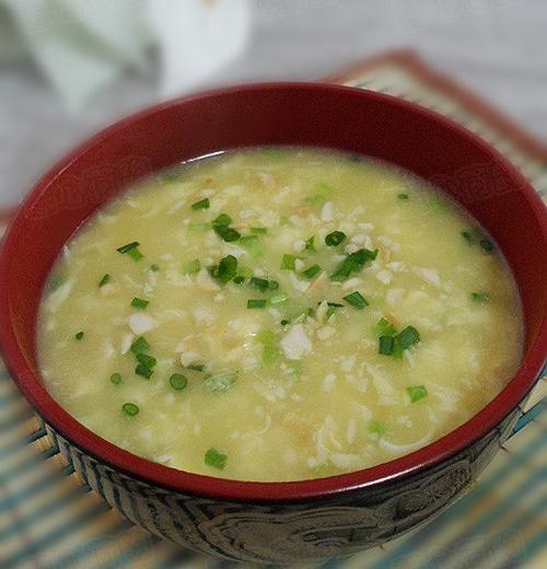 果仁鸡蛋玉米糊(咸味)的做法