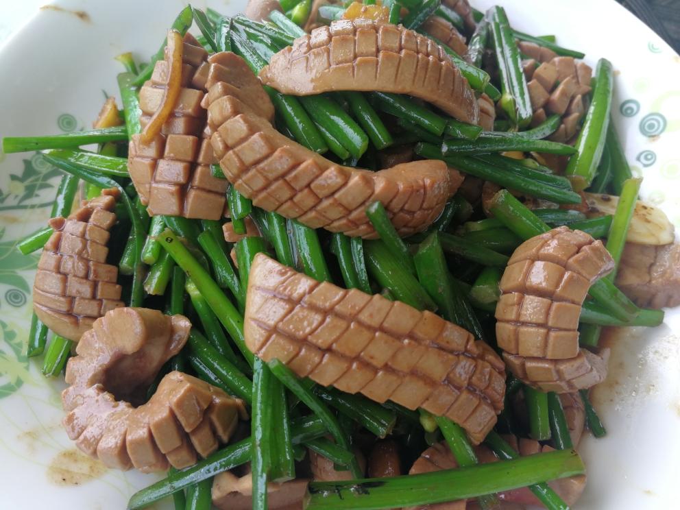 韭菜花炒腰花的做法