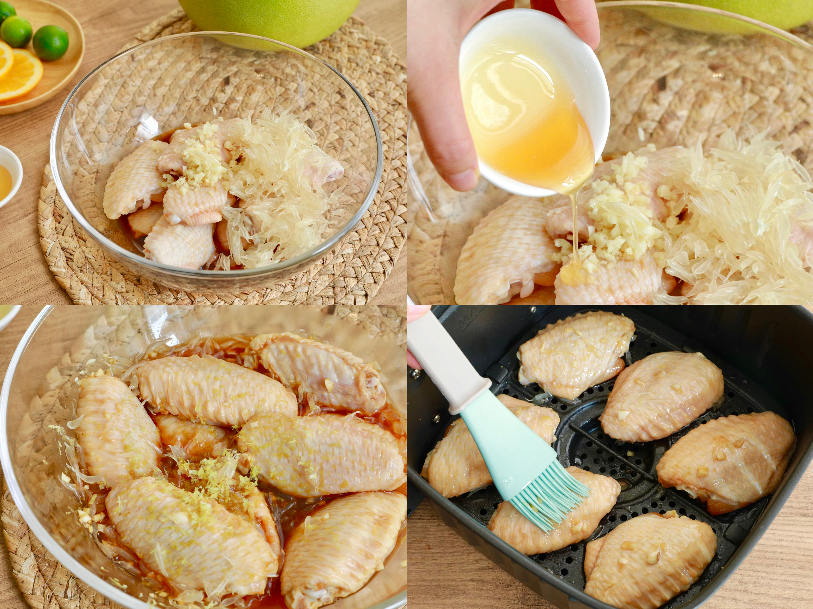 蜂蜜柚子烤鸡翅的做法 步骤4