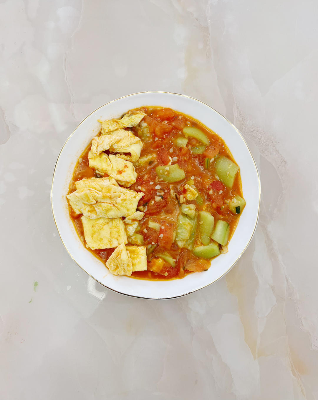 丝瓜西红柿炒蛋