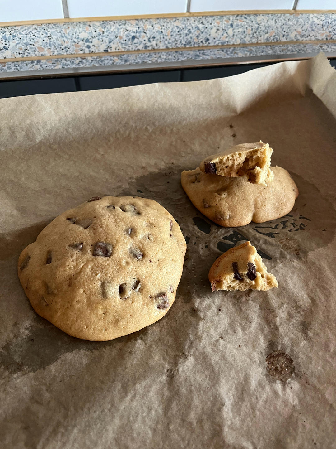 Single-serving giant chocolate chip cookie