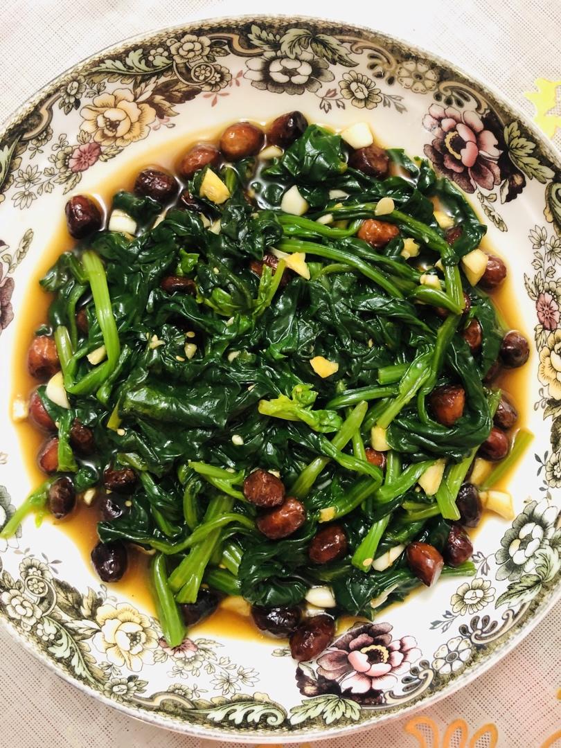 老醋菠菜花生/Vinegar spinach and peanut salad