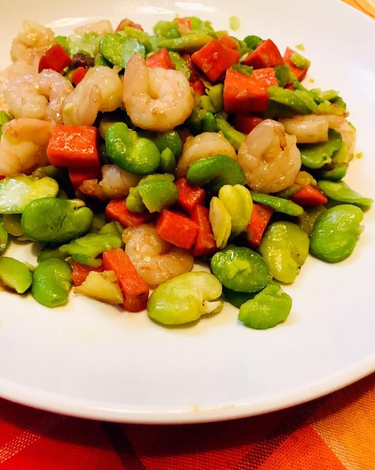 老少皆宜虾脆豆糯的蚕豆虾仁