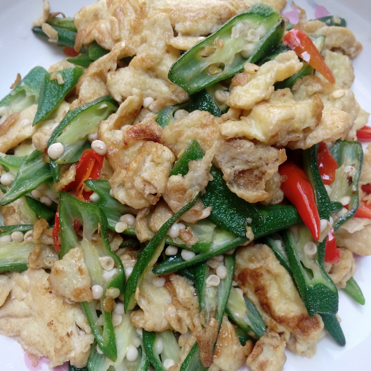 秋葵炒鸡蛋