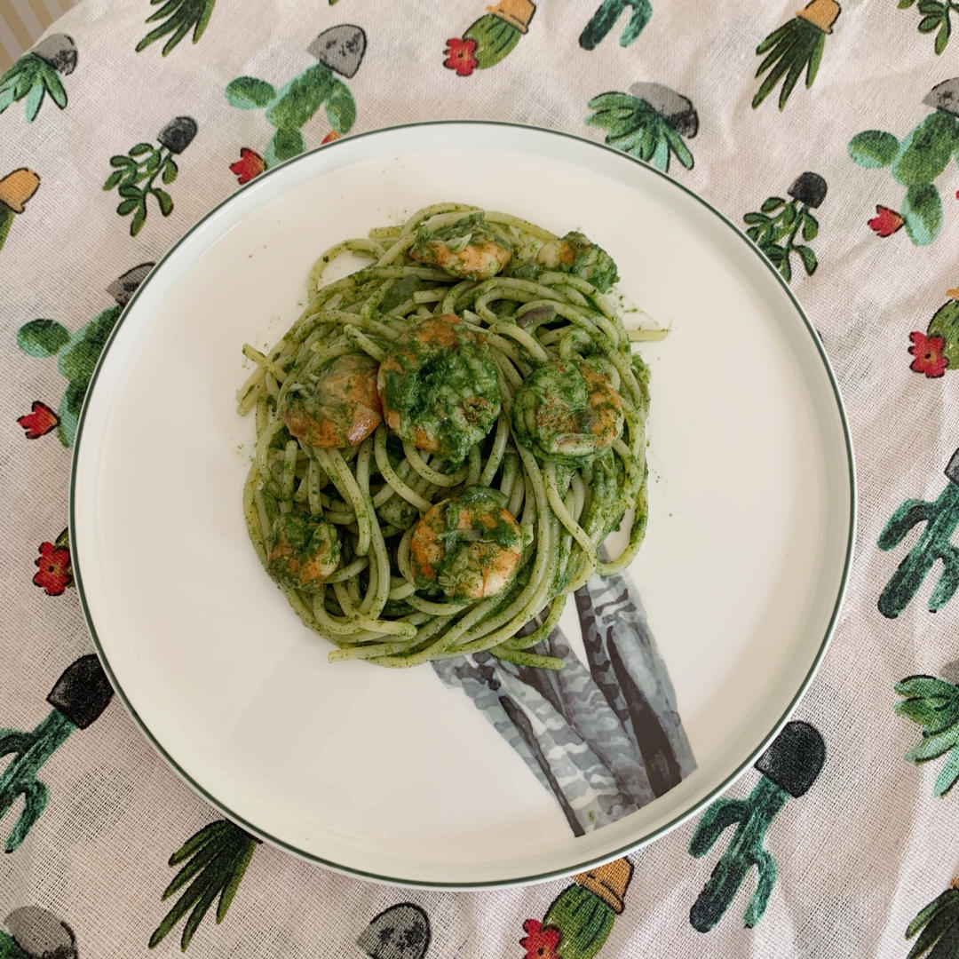 健康低卡吃意面——菠菜意大利面