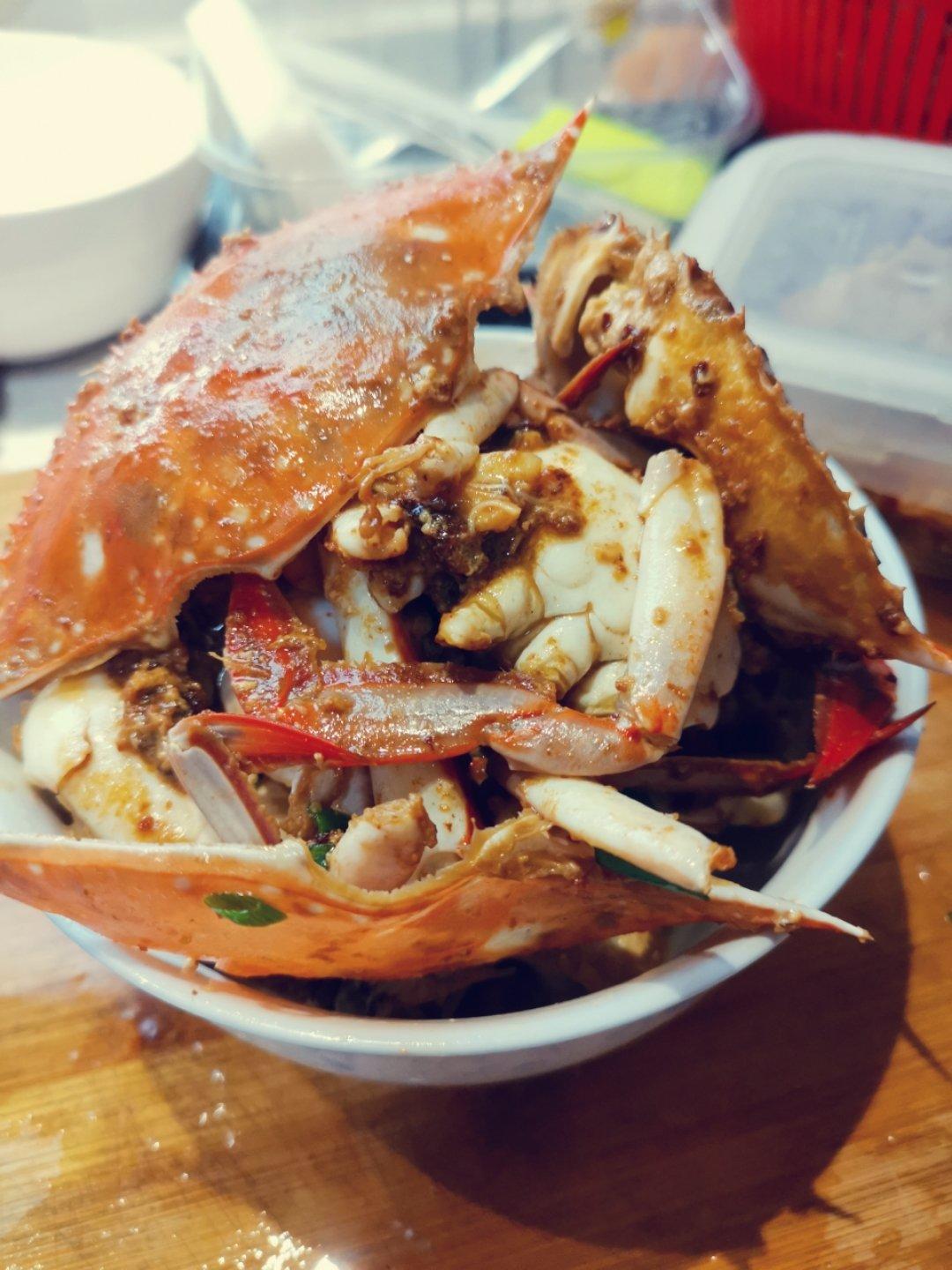 葱姜炒梭子蟹（very easy）