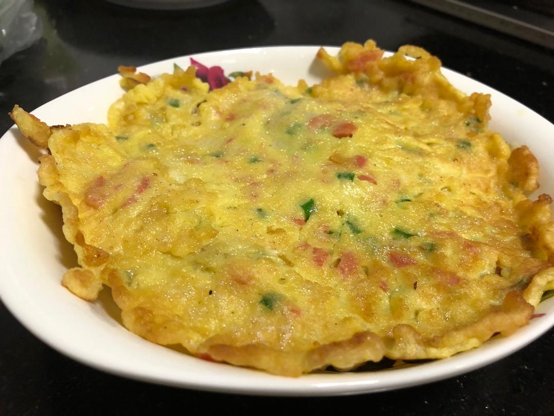 火腿肠葱花鸡蛋饼