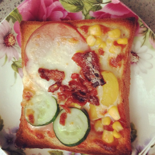 吐司培根小批萨