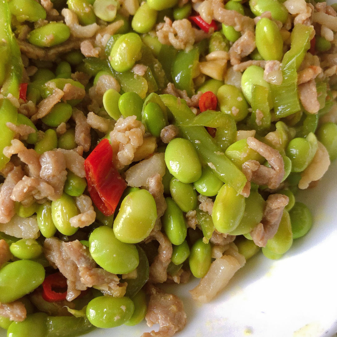 毛豆炒肉（超简单）