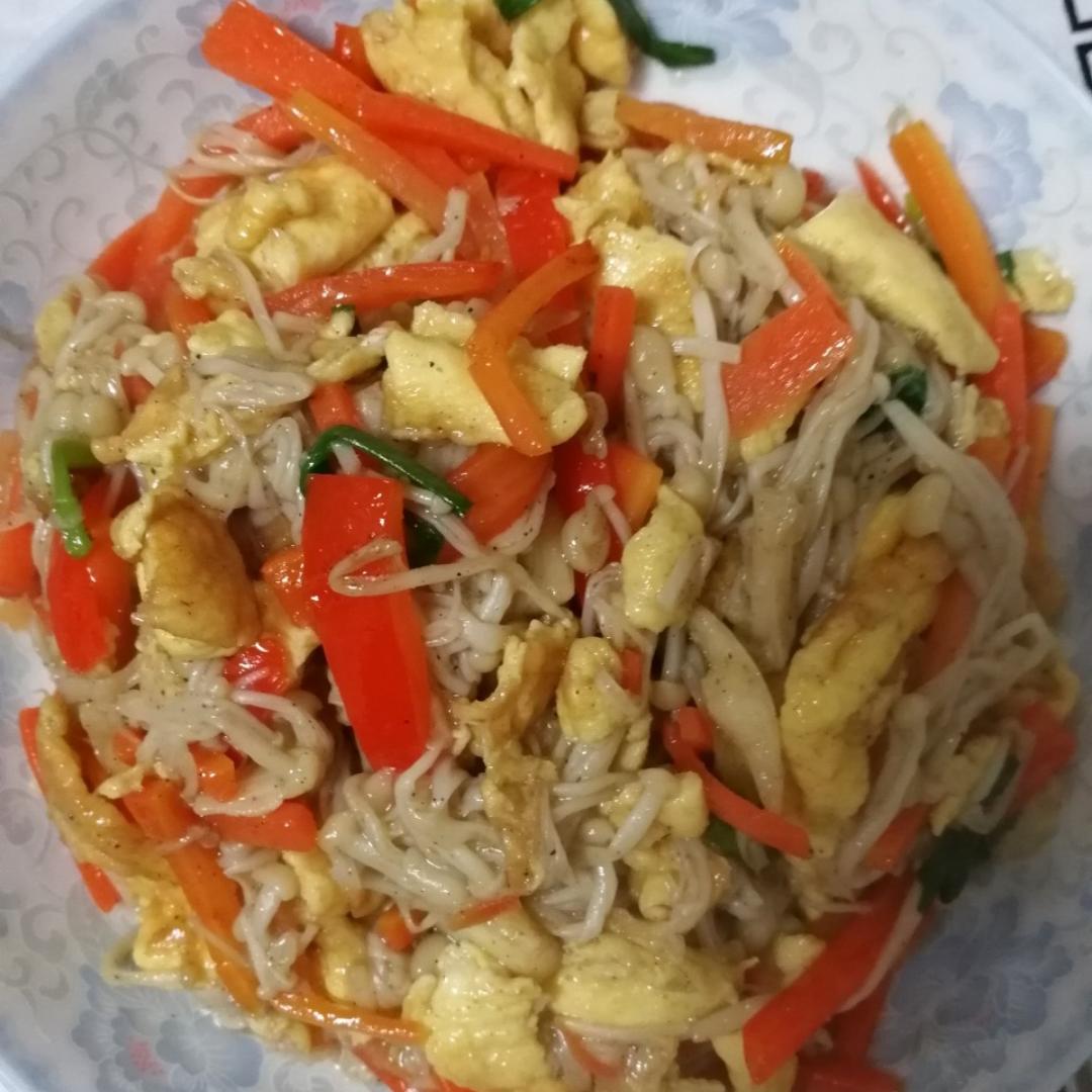 金针菇炒鸡蛋