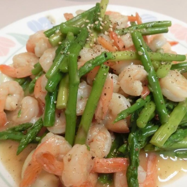 芦笋炒虾仁