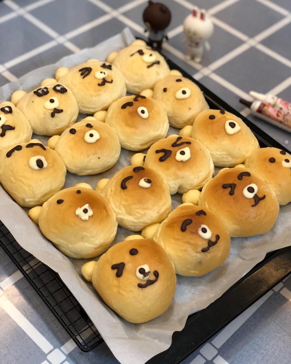 萌萌哒挤挤小熊面包