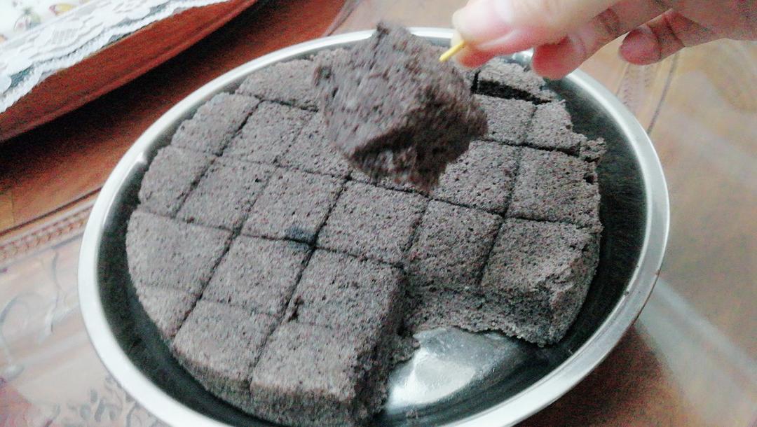 超简单 免烤黑米蛋糕8寸（戚风版）