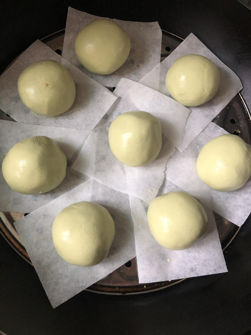 抹茶版咸蛋黄肉松青团