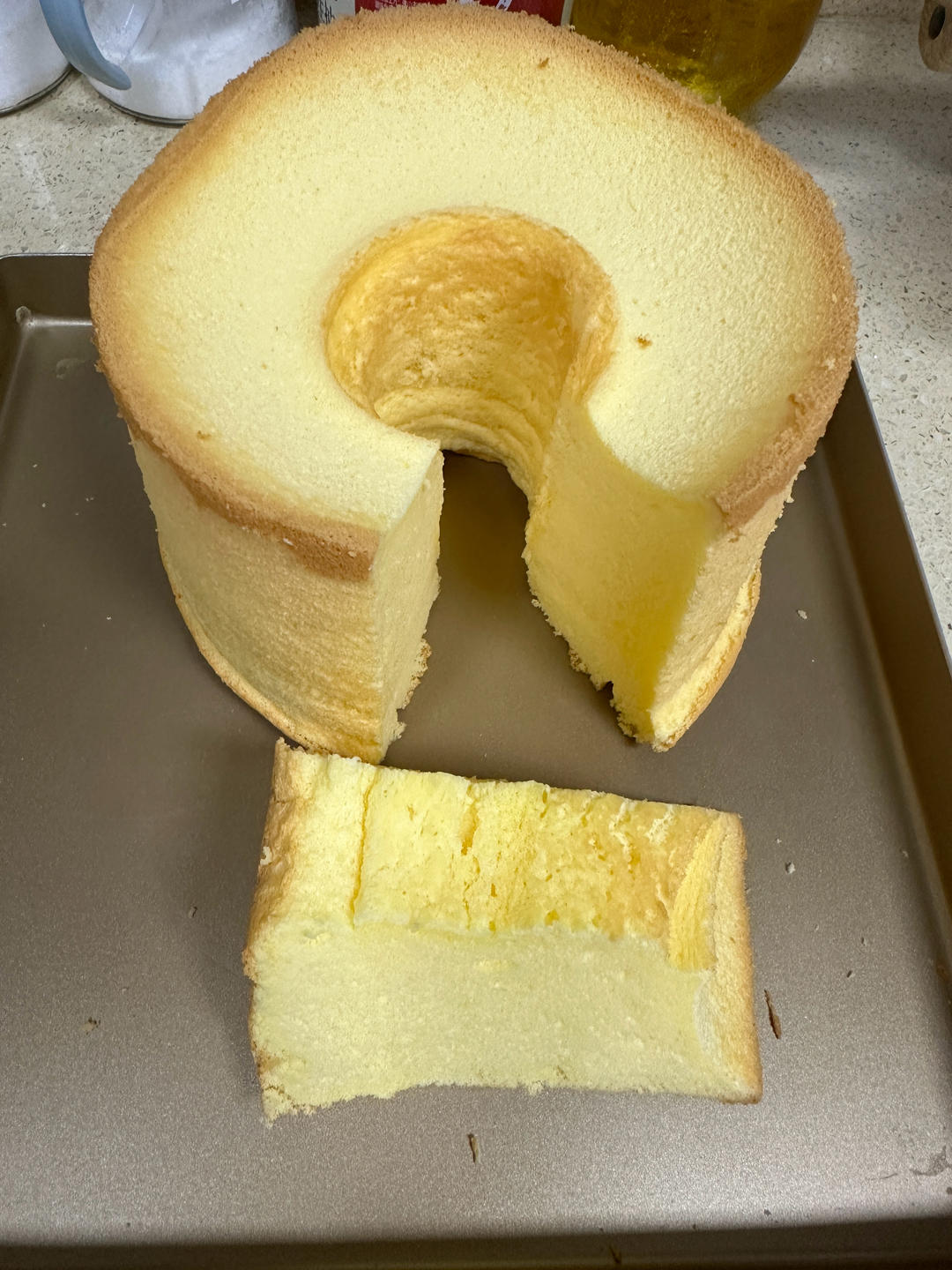 原味戚风蛋糕（关于凹底）附无糖配方