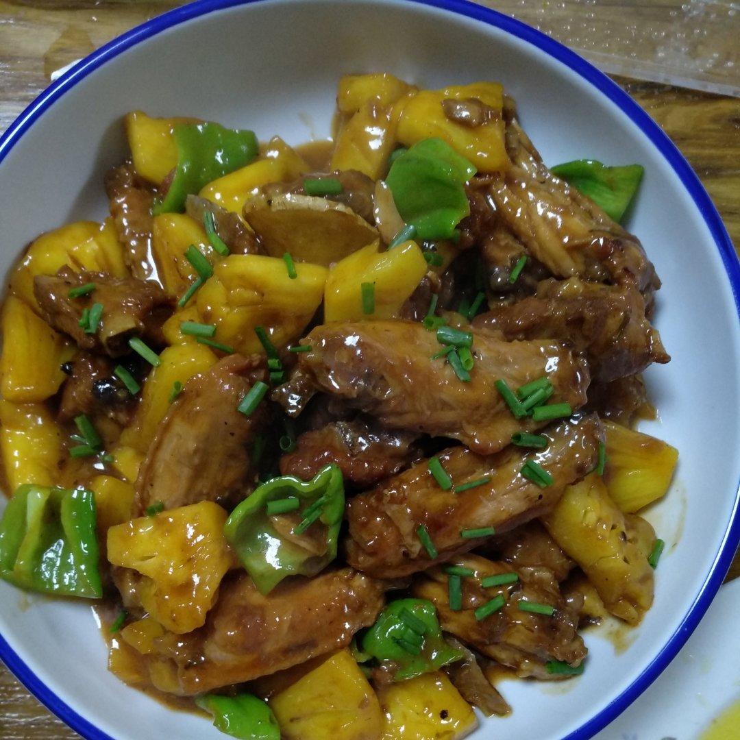 菠萝炒排骨（无油炸版）