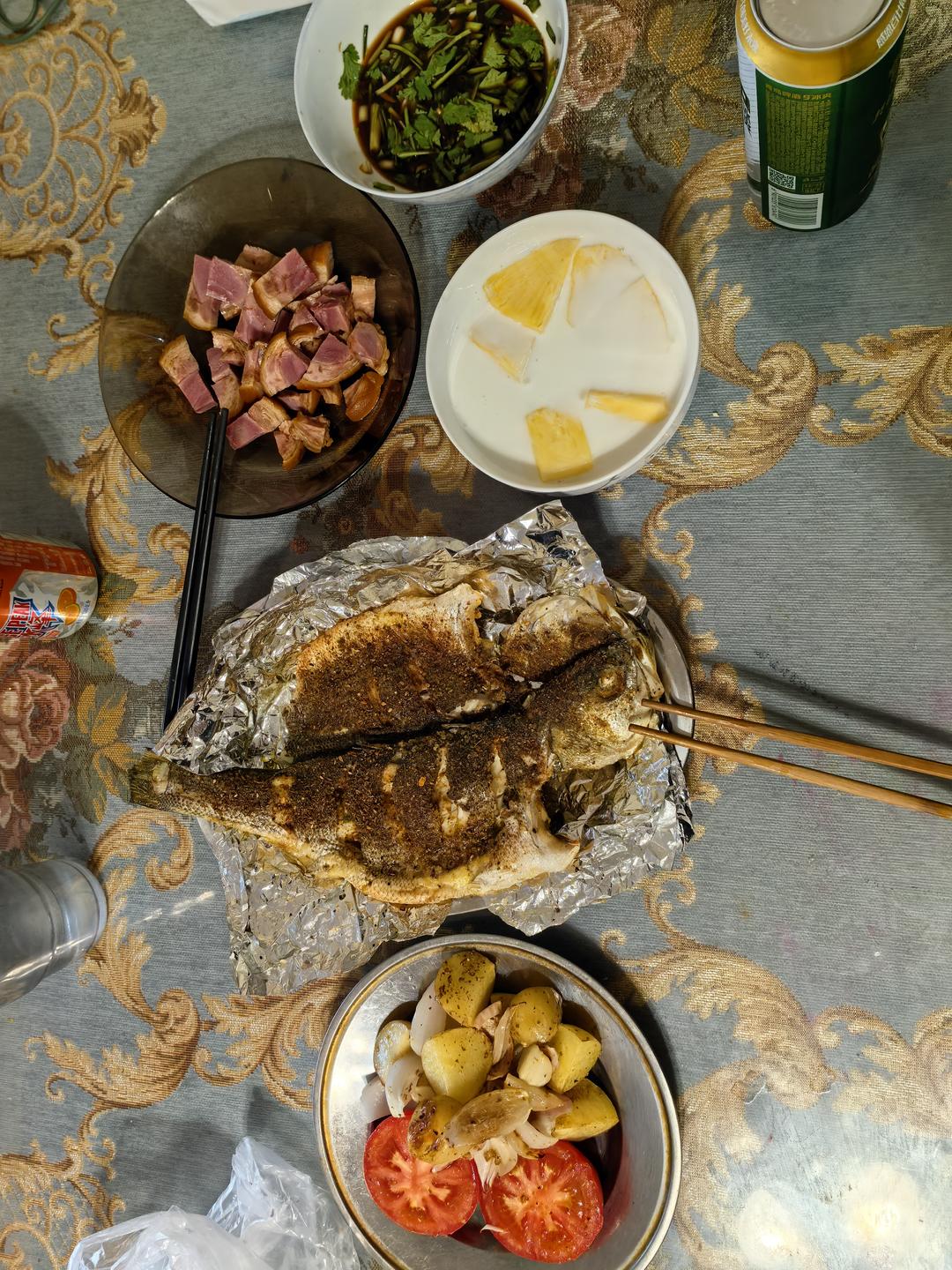 烤箱版烤海鲈鱼（干烤）