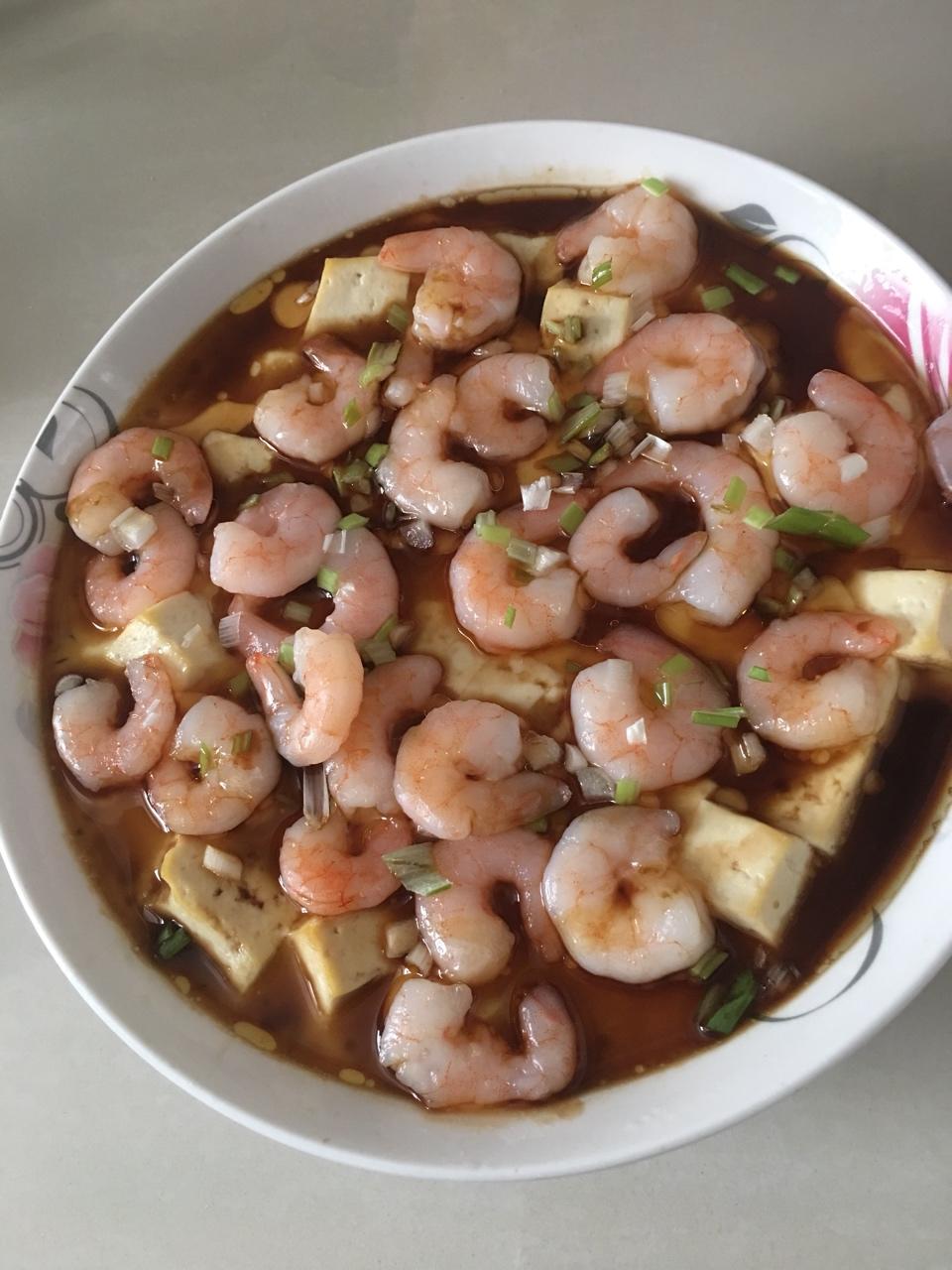 虾仁豆腐蒸水蛋