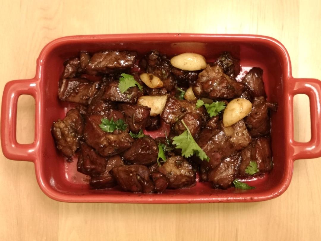 空气炸锅版黑蒜子牛肉粒